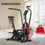 Exercise Bike, Wenoker Air Bike Stationary Bike for Home, Air Resistance Bluetooth Fan Bike Assault Bike with Dual Action Handlebars, APP Connection Customizable Monitor