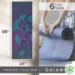 Gaiam Yoga Mat Premium Print Extra Thick Non Slip Exercise & Fitness Mat for All Types of Yoga, Pilates & Floor Workouts, Lily Shadows, 6mm