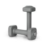 Tone Fitness 10 lb Neoprene Dumbbell Pair for Home Workouts – Non-Slip Design - Gray