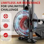 Exercise Bike, Wenoker Air Bike Stationary Bike for Home, Air Resistance Bluetooth Fan Bike Assault Bike with Dual Action Handlebars, APP Connection Customizable Monitor