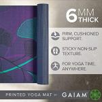 Gaiam Yoga Mat Premium Print Extra Thick Non Slip Exercise & Fitness Mat for All Types of Yoga, Pilates & Floor Workouts, Lily Shadows, 6mm