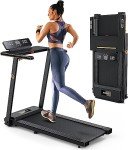 UREVO Portable Folding Treadmill with Adjustable Display