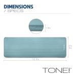 Tone Fitness Premium Extra Thick 1-Inch High Density Exercise Mat with Carry Strap – Non-Slip Workout, Pilates, and Yoga Mat for Home Gym - Color Teal - Diamond Pattern