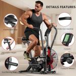 Exercise Bike, Wenoker Air Bike Stationary Bike for Home, Air Resistance Bluetooth Fan Bike Assault Bike with Dual Action Handlebars, APP Connection Customizable Monitor