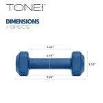 Tone Fitness 10 lb Neoprene Dumbbell Pair for Home Workouts – Non-Slip Design - Gray