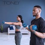 Tone Fitness 10 lb Neoprene Dumbbell Pair for Home Workouts – Non-Slip Design - Gray