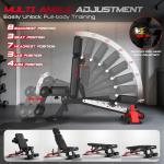 WFLGFT Weight Bench for Home Gym, Adjustable Workout Bench with Flat, Decline, Incline for Full Body Workout, Heavy Duty 1800lb Capacity, Commercial Weight Bench with Removable Leg Pad and Elbow Support