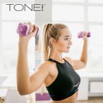 Tone Fitness 10 lb Neoprene Dumbbell Pair for Home Workouts – Non-Slip Design - Gray