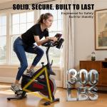 KWIKWI Exercise Bike, Indoor Cycling Bike 300 lbs Weight Capacity, Adjustable Seat/Handlebar Stationary Bike for Home Office Cardio Workout