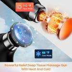 JOYSUWERUN Massage Gun with 10 Replacement Heads, Massage Gun with Heat, Back Massager for Pain Relief Deep Tissue, Massager for Shoulder & Back Muscle Recovery, (Black)