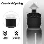 Bike Water Bottle, Cycling Squeeze Water Bottle Leakproof BPA Free with Capacity Scale w/Pull Top Lid, Reusable, for Bicycle, Gym,Camping, Hiking 24oz