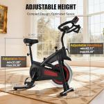 KWIKWI Exercise Bike, Indoor Cycling Bike 300 lbs Weight Capacity, Adjustable Seat/Handlebar Stationary Bike for Home Office Cardio Workout