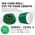 THERABAND Latex Resistance Tubing, Green, Heavy, Level 3, 100 ft Roll, Professional Grade Resistance Band for Exercise, Upper and Lower Body Workouts, Cut-to-Length, Color-Coded Levels