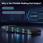 FOUSAE Walking Pad Treadmill, 6.2MPH Under Desk Walking Pad with 10% Incline, Treadmills for Home with Double Frame, 2.75HP Brushless Drive, 12 HIIT Programs, Remote Control, 350LBS Capacity