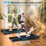 FOUSAE Walking Pad Treadmill, 6.2MPH Under Desk Walking Pad with 10% Incline, Treadmills for Home with Double Frame, 2.75HP Brushless Drive, 12 HIIT Programs, Remote Control, 350LBS Capacity