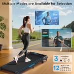 FOUSAE Walking Pad Treadmill, 6.2MPH Under Desk Walking Pad with 10% Incline, Treadmills for Home with Double Frame, 2.75HP Brushless Drive, 12 HIIT Programs, Remote Control, 350LBS Capacity
