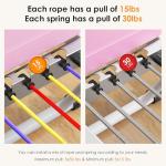 Foldable Pilates Reformer Machine for Home Use - 330lbs Capacity with 5 Alloy Springs, 11 Resistance Levels & UP Leather Surface, Space-Saving Fitness Equipment (Pink)