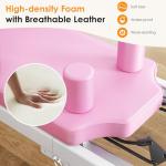 Foldable Pilates Reformer Machine for Home Use - 330lbs Capacity with 5 Alloy Springs, 11 Resistance Levels & UP Leather Surface, Space-Saving Fitness Equipment (Pink)