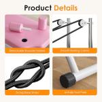 Foldable Pilates Reformer Machine for Home Use - 330lbs Capacity with 5 Alloy Springs, 11 Resistance Levels & UP Leather Surface, Space-Saving Fitness Equipment (Pink)