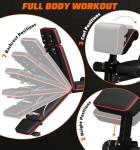 TYRSEN Adjustable Weight Bench & Workout Bench & Leg Extension for Home Gym, Foldable Bench Press for Full Body Workout with Leg Developer & Preacher Pad, 900Lbs Capacity & Space-Saving Design