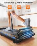 Acezoe Foldable Treadmill with 10% Incline, 2.5HP Walking Pad with Handle Bar, 300 lb Capacity Treadmills, Under Desk Treadmill with App & Bluetooth Speaker, 0.6-10MPH, LED, P10Pro Black Orange
