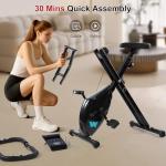 BARWING Folding Exercise Bike Stationary Bikes for Home，3 in 1Exercise Bikes for Seniors, Indoor Workout Bike Cycling Bike with 16-Level Adjustable Resistance,330LB Capacity(Black)