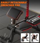 TYRSEN Adjustable Weight Bench & Workout Bench & Leg Extension for Home Gym, Foldable Bench Press for Full Body Workout with Leg Developer & Preacher Pad, 900Lbs Capacity & Space-Saving Design