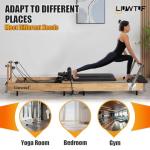 Pilates Reformer Machine - Foldable Wooden Reformer with 5 Resistance Levels, Jump Board & Complete Accessories | 90% Pre-Installed, Durable Oak Frame, 660lbs Capacity for Home & Studio