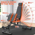 XDDIAS Roman Chair, Adjustable Weight Bench Back Extension Machine for Home Gym, 1000LBS All-in-One Sit Up Bench with Dumbbell Rack, Incline, Decline, and Flat Bench for Hyperextension, Core, Glute