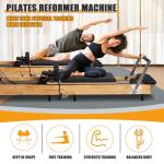 Pilates Reformer Machine - Foldable Wooden Reformer with 5 Resistance Levels, Jump Board & Complete Accessories | 90% Pre-Installed, Durable Oak Frame, 660lbs Capacity for Home & Studio