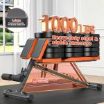 XDDIAS Roman Chair, Adjustable Weight Bench Back Extension Machine for Home Gym, 1000LBS All-in-One Sit Up Bench with Dumbbell Rack, Incline, Decline, and Flat Bench for Hyperextension, Core, Glute