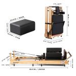 Pilates Reformer Machine - Foldable Wooden Reformer with 5 Resistance Levels, Jump Board & Complete Accessories | 90% Pre-Installed, Durable Oak Frame, 660lbs Capacity for Home & Studio