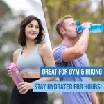 Embrava Sports Water Bottle 32oz - Fast Flow Flip Top Lid - BPA & BPS Free Leakproof Reusable - Lightweight Non-Toxic Tritan Plastic 1 Liter - Gym Hiking Office School Travel