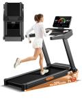 CURSOR FITNESS Treadmill with 20% Incline, Treadmills for Home 400 lb Capacity, 3.5HP Quiet Brushless, Folding Treadmill with Handle & Pulse Sensors, Running Machine for Home, 0.6-8.7MPH Speed Range