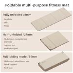 Foldable Yoga Mat Extra Thick 0.32 Inches Eco-Friendly POE Material, Non-Slip Design Fitness Mats, Multi-Purpose Workout Mats For Studio or Home Use 70 x 24 x 0.32 inches (Beige+Black)
