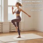 Foldable Yoga Mat Extra Thick 0.32 Inches Eco-Friendly POE Material, Non-Slip Design Fitness Mats, Multi-Purpose Workout Mats For Studio or Home Use 70 x 24 x 0.32 inches (Beige+Black)