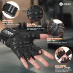 SIMARI Workout Gym Gloves for Men Women, Weight Lifting Gloves with Wrist Wrap Support, SBR Pad Grip for Full Palm Protection, for Exercise, Fitness, Dumbbells, Barbell, Climbing, Fingerless