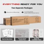 Roygym Power Cage, 2000LBS Power Rack with Cable Crossover System, All-in-One Squat Rack with Dual Independent Pulley System for Home Gym, Red