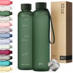 KIVY Slim Water Bottle 32oz [Lightweight & Shatterproof] Fits Backpack & Cupholder for Travel, Sports, School, Gym - Dark green - Gym water bottle screw top - Dishwasher Safe