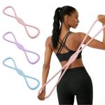 Resistance Bands, Figure 8 Resistance Bands for Women Men, 8 Shaped Resistance Rubber Band for Arms, Back, Shoulder Stretch with Handles, Not Break, Portable, Pink 25LB
