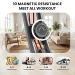 Exercise Bike, 4 IN 1 Stationary Bike, Foldable Folding Exercise Bike with 16-Level Magentic Resistance, Support Back Pad and Phone/Tablet Holder, Arm Resistance Band, Pulse Sensor, LCD Monitor for Home Workout 265LB Capacity