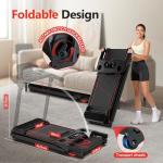 Treadmill with 0-15% Auto Incline, 0.6-7.5MPH Foldable Walking Pad Treadmill with Handle Bar for Home Small, 3.0HP Low Noise Portable Walking Running Machine for Small Space, 350LBS Capacity Black