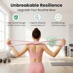 Resistance Bands, Figure 8 Resistance Bands for Women Men, 8 Shaped Resistance Rubber Band for Arms, Back, Shoulder Stretch with Handles, Not Break, Portable, Pink 25LB
