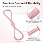 Resistance Bands, Figure 8 Resistance Bands for Women Men, 8 Shaped Resistance Rubber Band for Arms, Back, Shoulder Stretch with Handles, Not Break, Portable, Pink 25LB