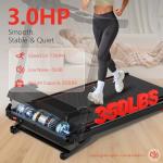 Treadmill with 0-15% Auto Incline, 0.6-7.5MPH Foldable Walking Pad Treadmill with Handle Bar for Home Small, 3.0HP Low Noise Portable Walking Running Machine for Small Space, 350LBS Capacity Black