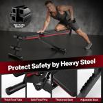 PASYOU Adjustable Weight Bench 660LBS, Foldable Incline Decline Bench for Home Gym, Dumbbell Exercise Bench for Full Body Workout, Compact Flat Workout Bench for Small Spaces Strength Training, Grey