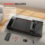 Treadmill with 0-15% Auto Incline, 0.6-7.5MPH Foldable Walking Pad Treadmill with Handle Bar for Home Small, 3.0HP Low Noise Portable Walking Running Machine for Small Space, 350LBS Capacity Black