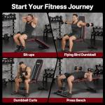 PASYOU Adjustable Weight Bench 660LBS, Foldable Incline Decline Bench for Home Gym, Dumbbell Exercise Bench for Full Body Workout, Compact Flat Workout Bench for Small Spaces Strength Training, Grey