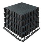 Garvee 24 Pcs 96 Sq ft Exercise Equipment Mats 0.56'' Thick,Interlocking Rubber Gym Flooring Mats,High-Density EVA Foam, Waterproof Non-Slip Exercise Mats for Home Gym & Workout Room, Black