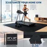 Garvee 24 Pcs 96 Sq ft Exercise Equipment Mats 0.56'' Thick,Interlocking Rubber Gym Flooring Mats,High-Density EVA Foam, Waterproof Non-Slip Exercise Mats for Home Gym & Workout Room, Black